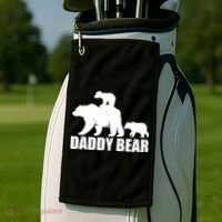 Daddy Bear With Twin Cubs Father's Day Golf Towel thumb 2