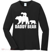 Daddy Bear With Twin Cubs Father's Day Women's Long Sleeve Shirt thumb 0