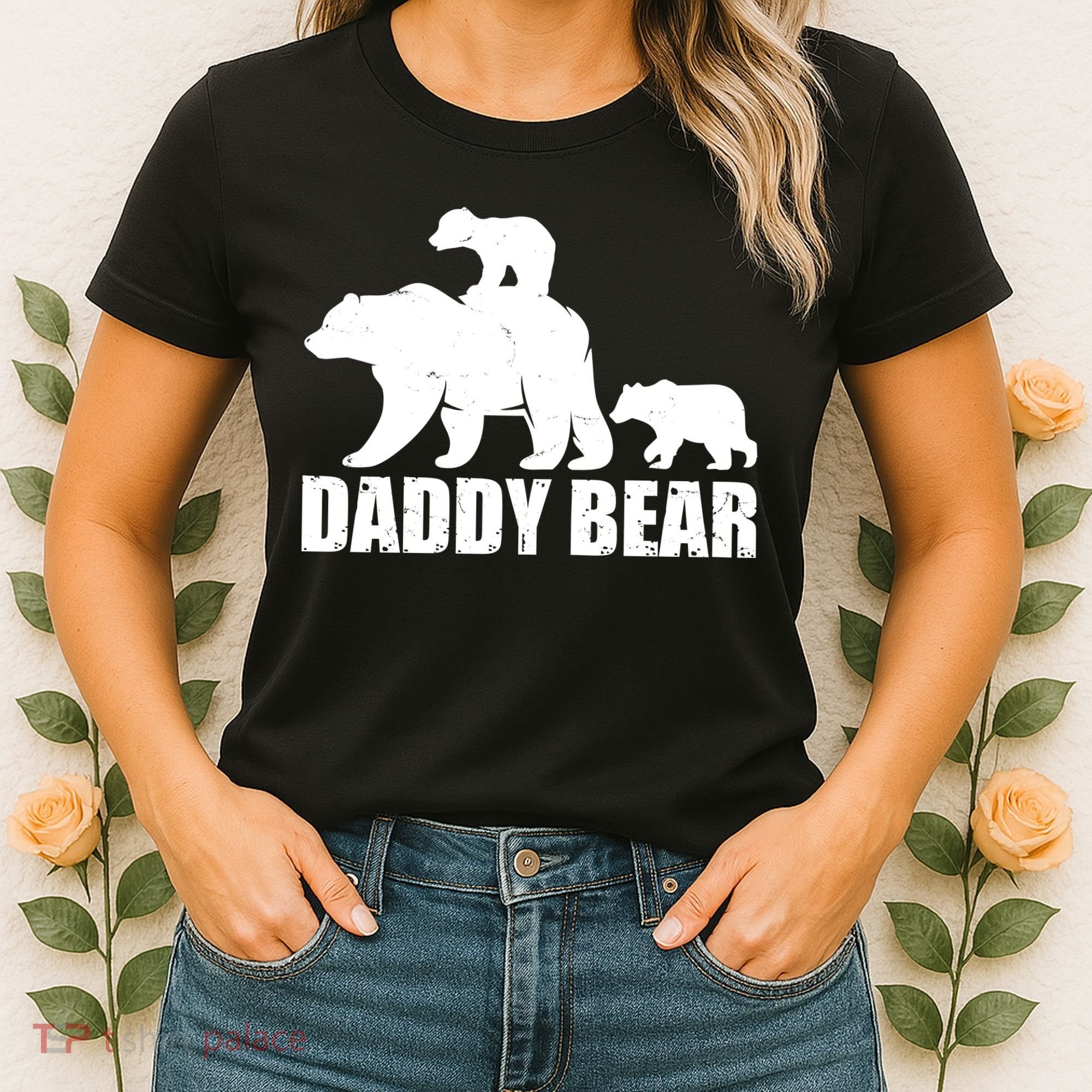 Daddy Bear With Twin Cubs Father's Day Women's T-Shirt