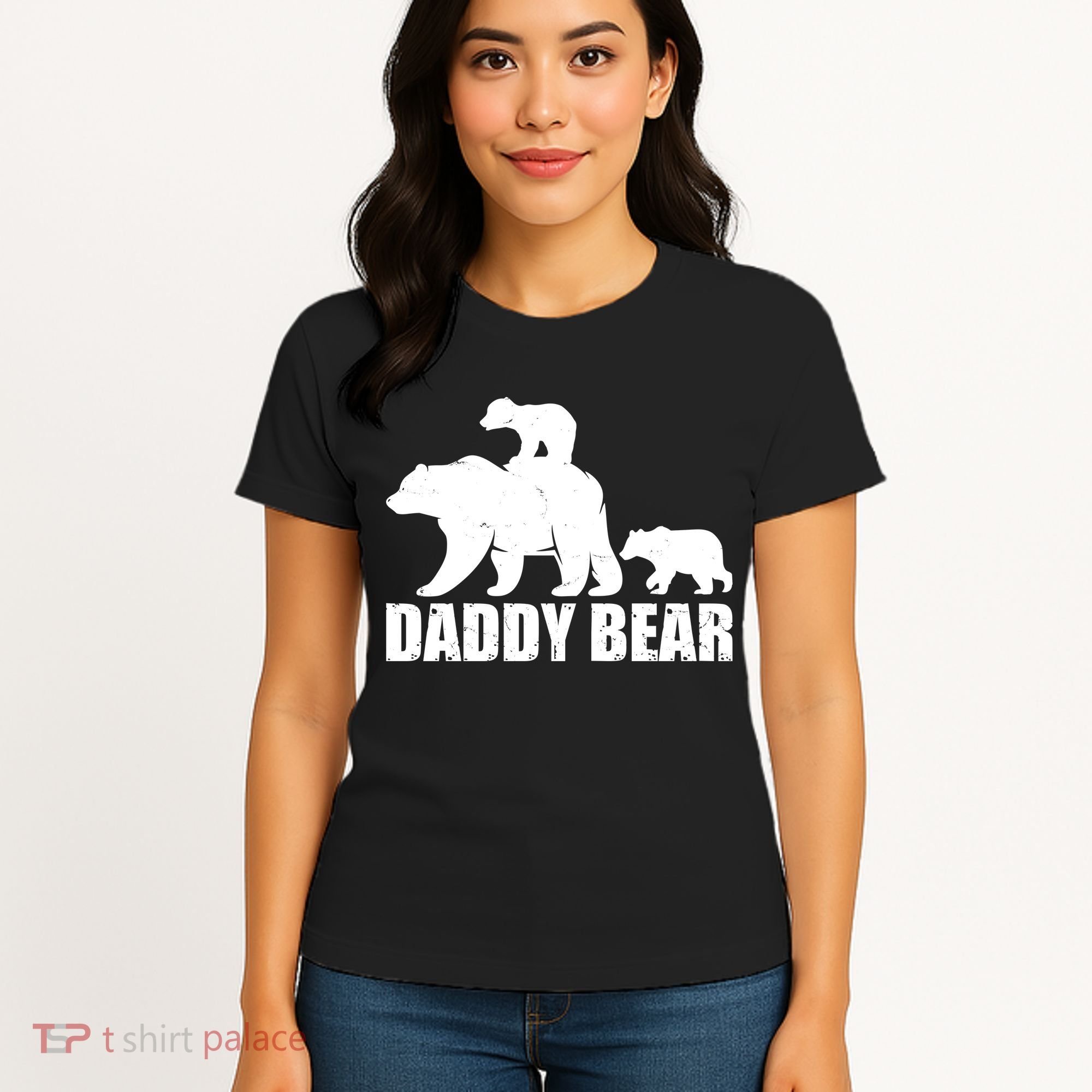 Daddy Bear With Twin Cubs Father's Day Women's T-Shirt