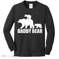Daddy Bear With Twin Cubs Father's Day Kids Long Sleeve Shirt thumb 0