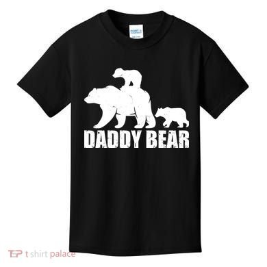 Daddy Bear With Twin Cubs Father's Day Kids T-Shirt