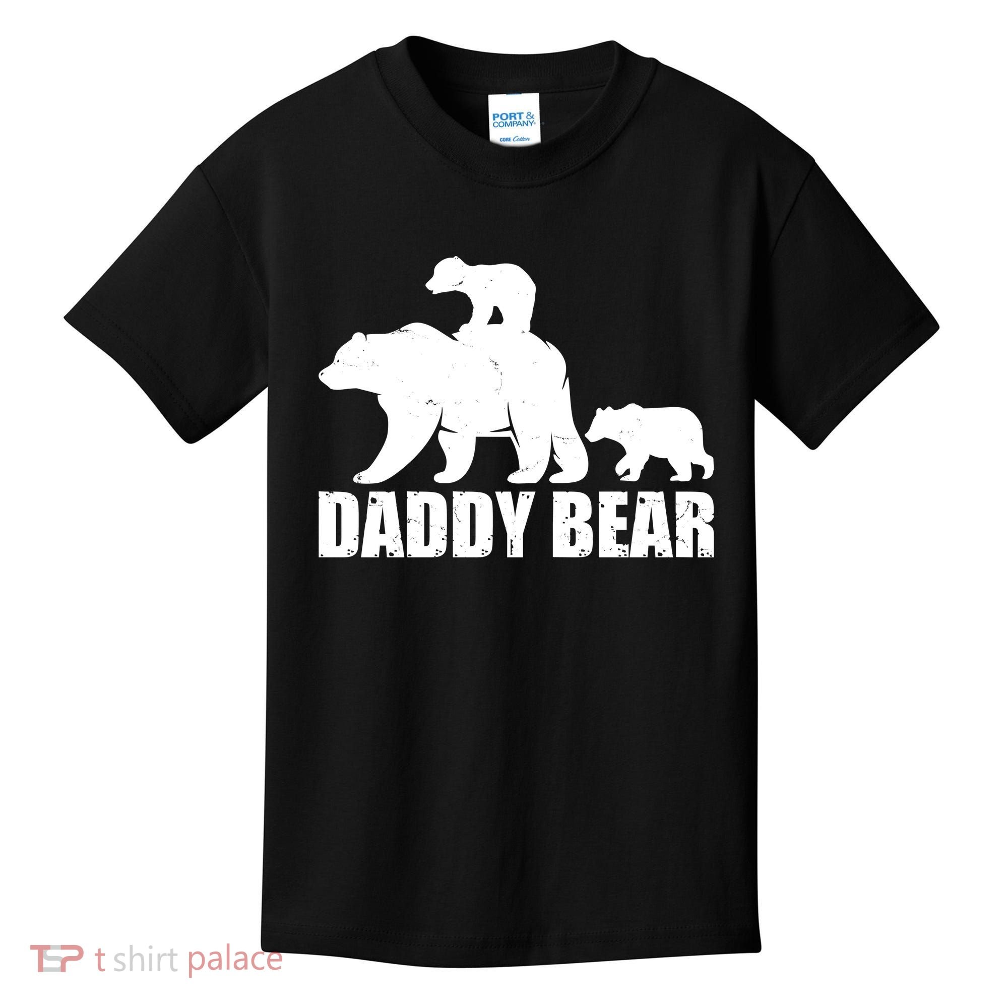 Daddy Bear With Twin Cubs Father's Day Kids T-Shirt