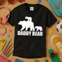Daddy Bear With Twin Cubs Father's Day Kids T-Shirt thumb 3
