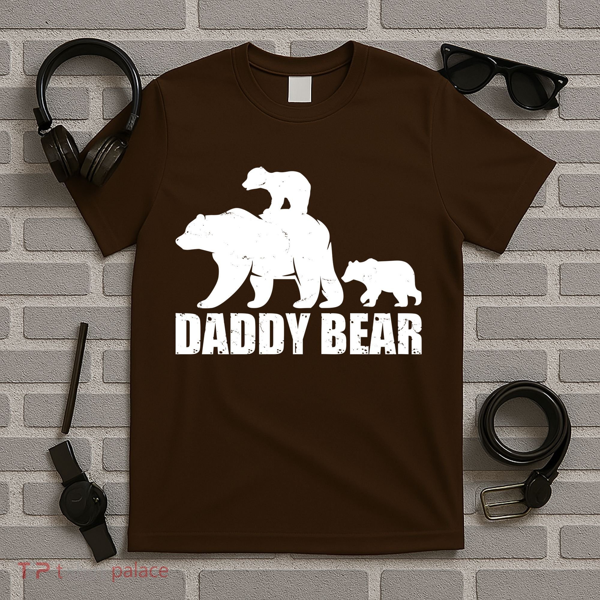Daddy Bear With Twin Cubs Father's Day T-Shirt