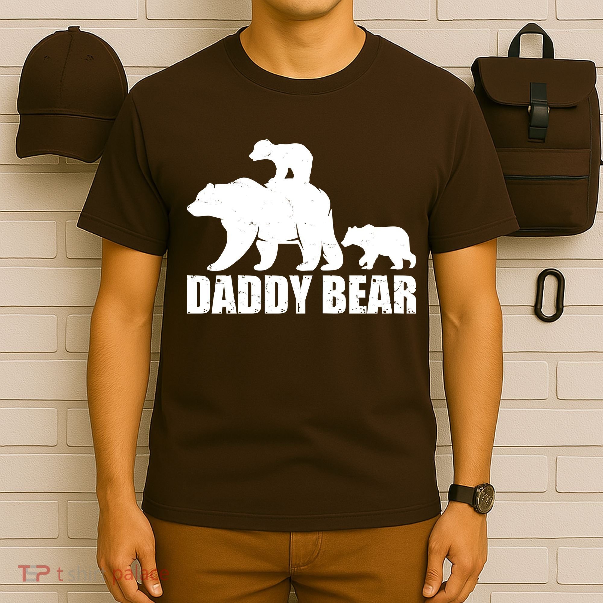 Daddy Bear With Twin Cubs Father's Day T-Shirt