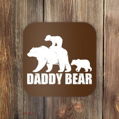 Daddy Bear With Twin Cubs Father's Day Coaster