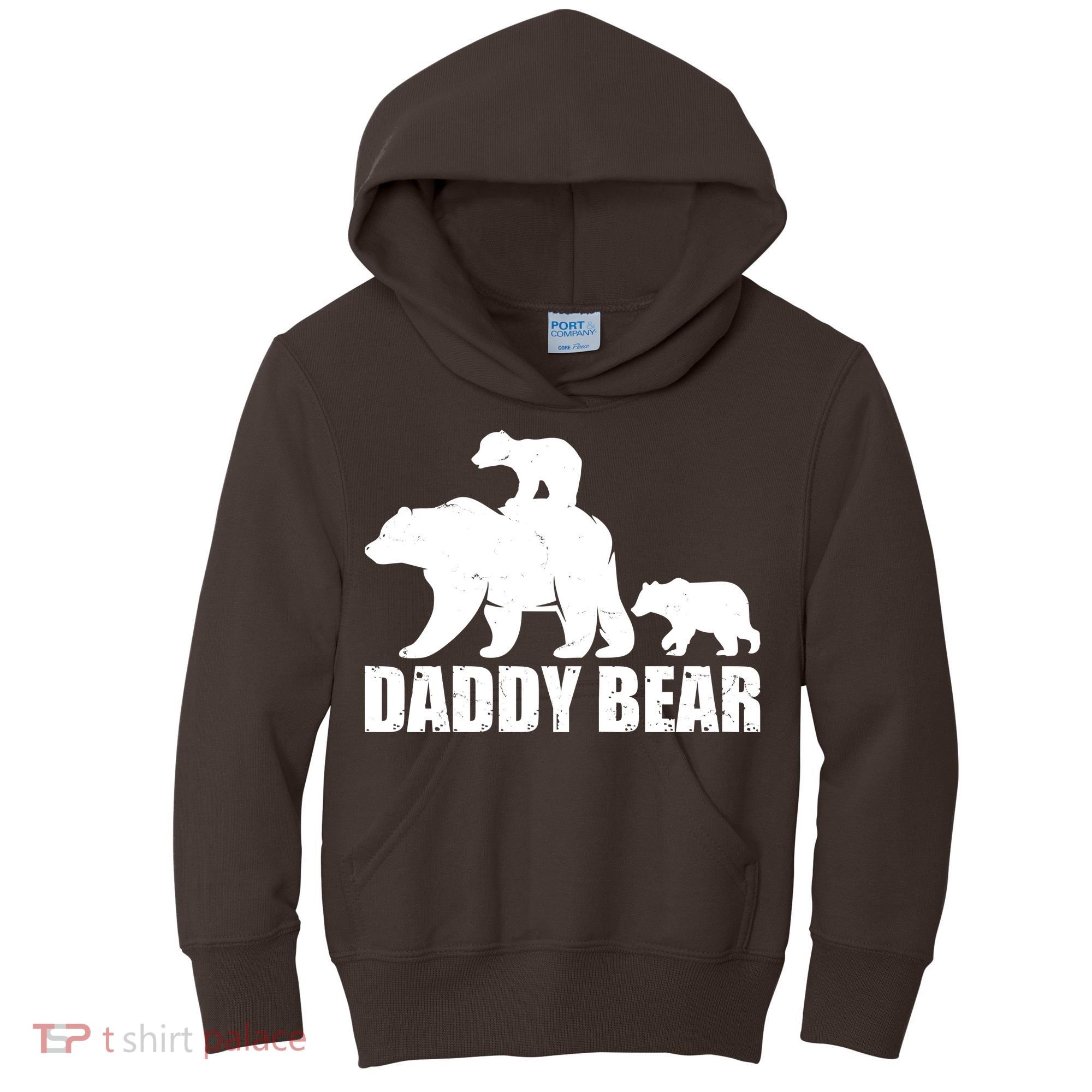 Daddy Bear With Twin Cubs Father's Day Kids Hoodie