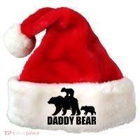 Daddy Bear With Twin Cubs Father's Day Santa Hat thumb 0