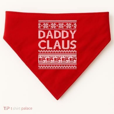 Daddy Claus Ugly Christmas USA-Made Doggie Bandana