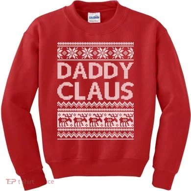 Daddy Claus Ugly Christmas Kids Sweatshirt