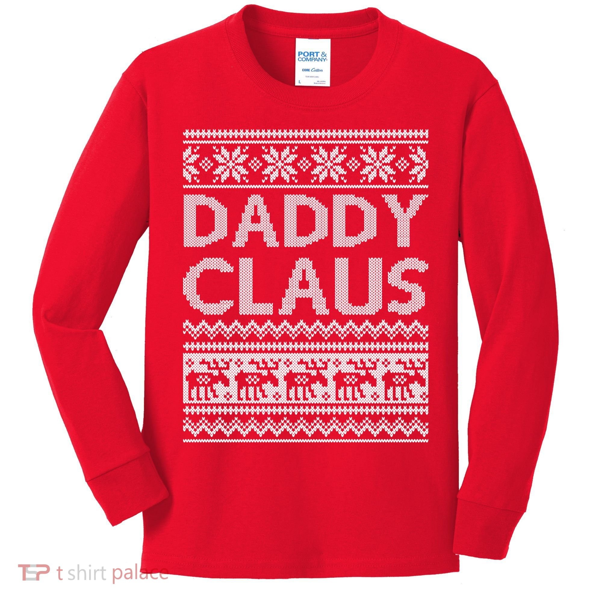 Daddy Claus Ugly Christmas Kids Long Sleeve Shirt