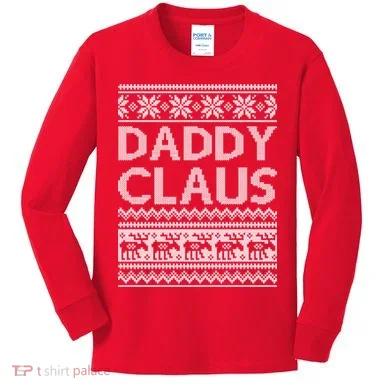 Daddy Claus Ugly Christmas Kids Long Sleeve Shirt