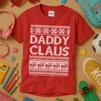 Daddy Claus Ugly Christmas Kids T-Shirt thumb 3