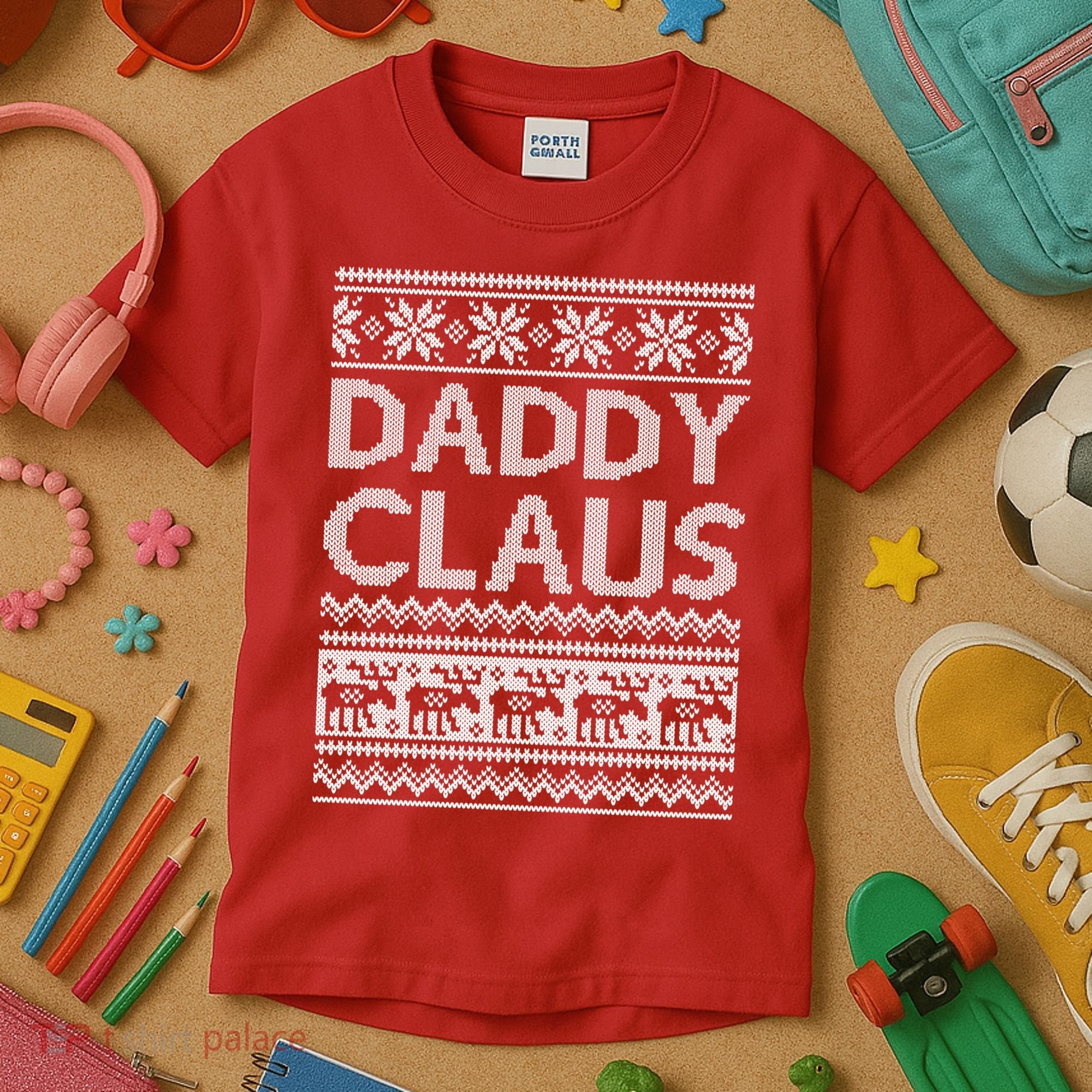 Daddy Claus Ugly Christmas Kids T-Shirt