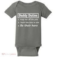 Daddy Duties Be Their Hero Baby Bodysuit thumb 0