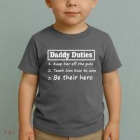 Daddy Duties Be Their Hero Toddler T-Shirt thumb 2