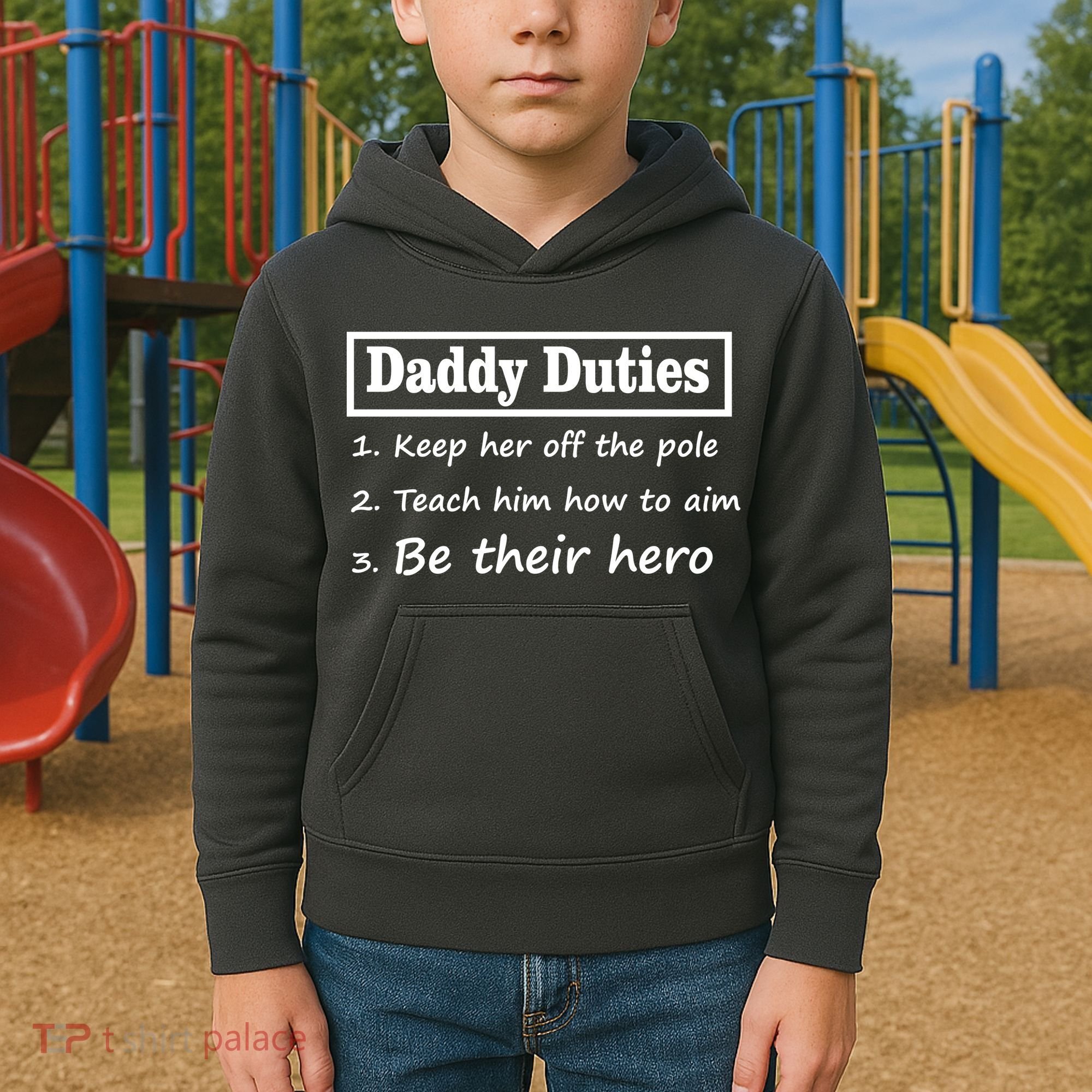 Daddy Duties Be Their Hero Kids Hoodie