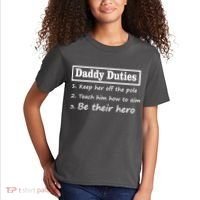 Daddy Duties Be Their Hero Kids T-Shirt thumb 2