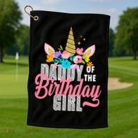Daddy Of The Birthday Girl Golf Towel thumb 1