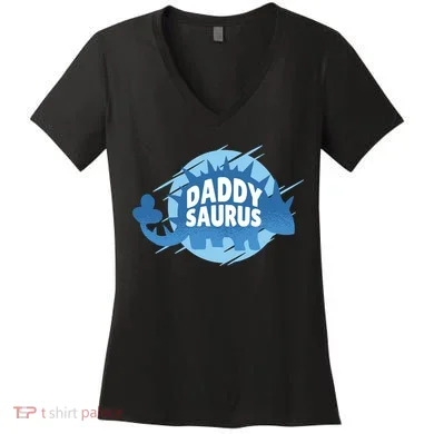 Daddy Saurus Women's V-Neck T-Shirt