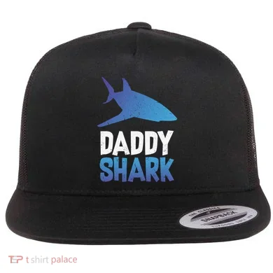 Daddy Shark Flat Bill Trucker Hat
