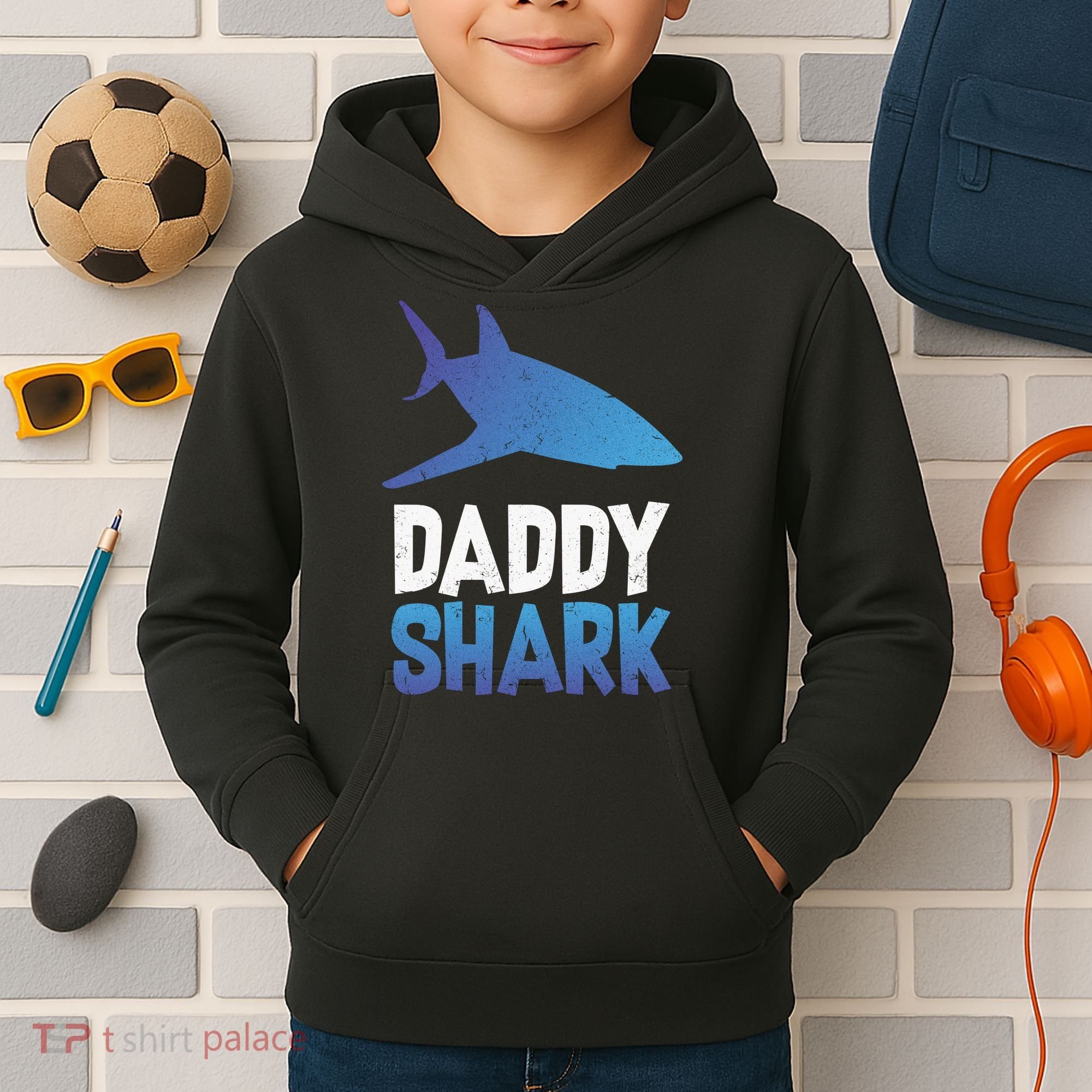 Daddy Shark Kids Hoodie