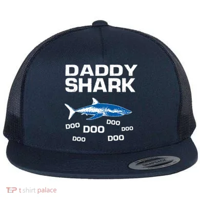 Daddy Shark Doo Flat Bill Trucker Hat