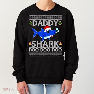 Daddy Shark Doo Doo Cute Ugly Christmas Women's Sweatshirt