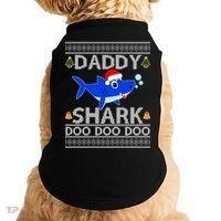 Daddy Shark Doo Doo Cute Ugly Christmas Doggie Tank thumb 0