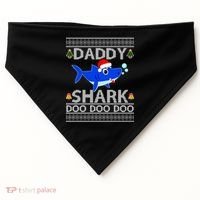 Daddy Shark Doo Doo Cute Ugly Christmas USA-Made Doggie Bandana thumb 0