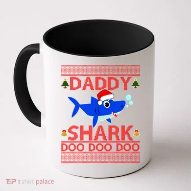 Daddy Shark Doo Doo Cute Ugly Christmas Coffee Mug