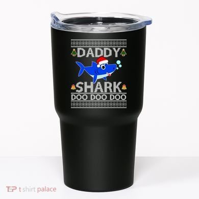 Daddy Shark Doo Doo Cute Ugly Christmas Tumbler