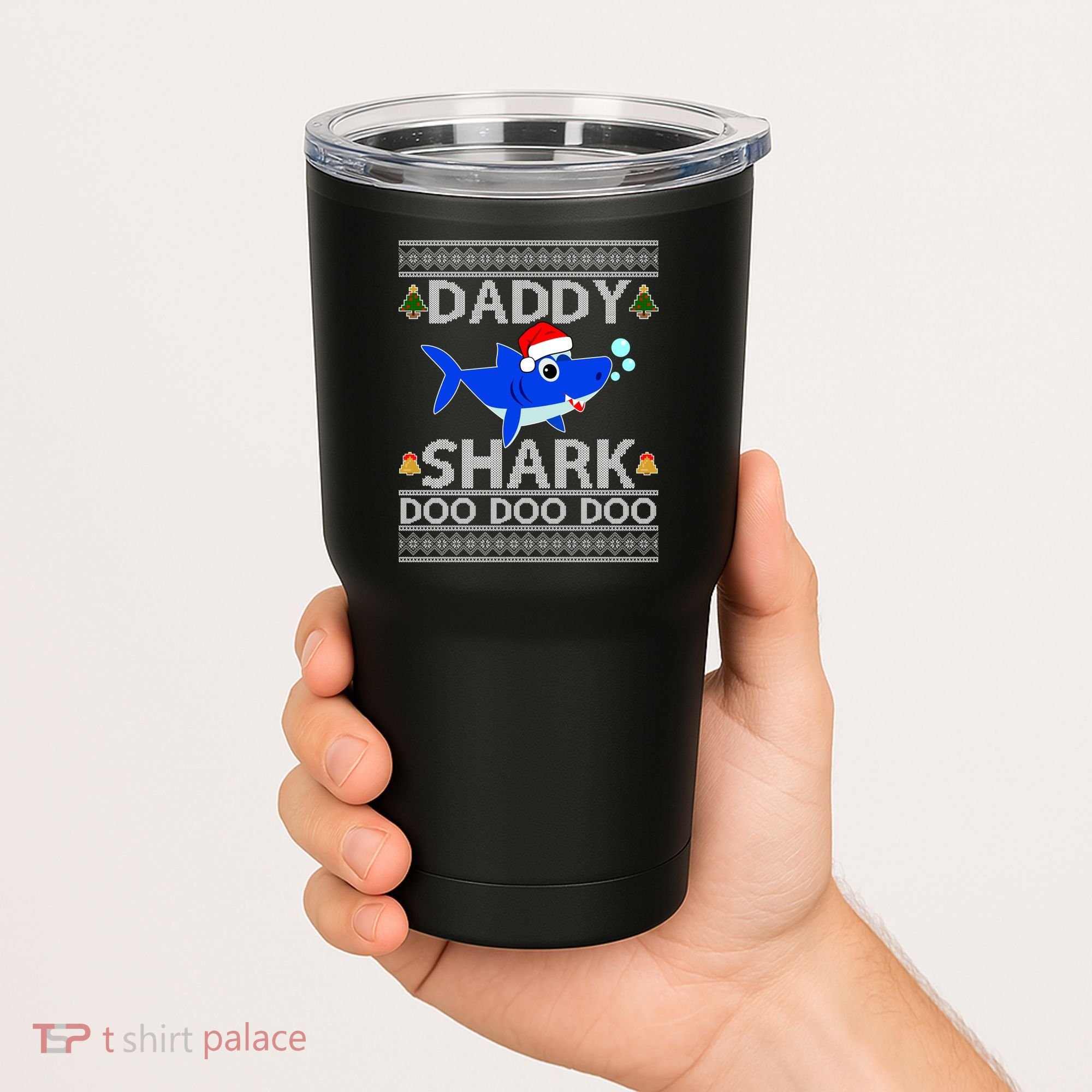 Daddy Shark Doo Doo Cute Ugly Christmas Tumbler