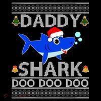 Daddy Shark Doo Doo Cute Ugly Christmas Tank Top thumb 6