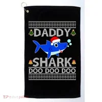 Daddy Shark Doo Doo Cute Ugly Christmas Golf Towel thumb 0
