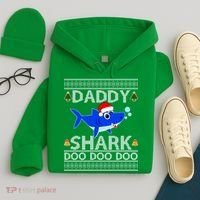 Daddy Shark Doo Doo Cute Ugly Christmas Hoodie thumb 4