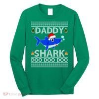 Daddy Shark Doo Doo Cute Ugly Christmas Long Sleeve Shirt thumb 0
