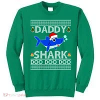 Daddy Shark Doo Doo Cute Ugly Christmas Sweatshirt thumb 0