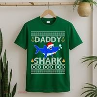 Daddy Shark Doo Doo Cute Ugly Christmas T-Shirt thumb 2