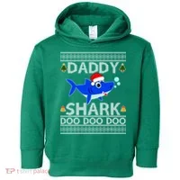 Daddy Shark Doo Doo Cute Ugly Christmas Toddler Hoodie thumb 0