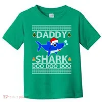 Daddy Shark Doo Doo Cute Ugly Christmas Toddler T-Shirt thumb 0