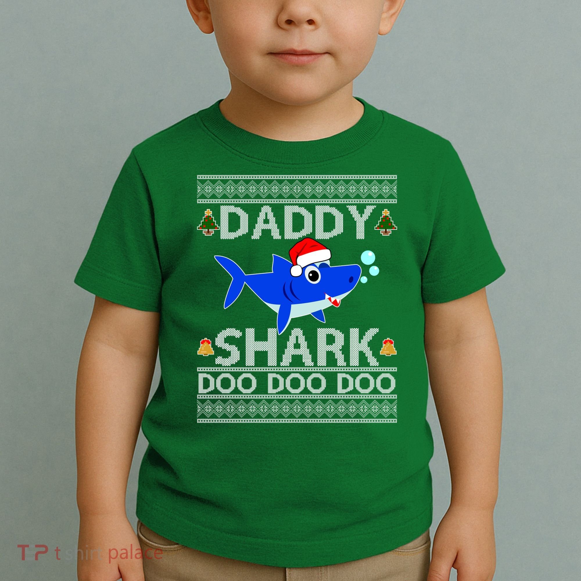 Daddy Shark Doo Doo Cute Ugly Christmas Toddler T-Shirt