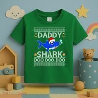 Daddy Shark Doo Doo Cute Ugly Christmas Toddler T-Shirt thumb 3
