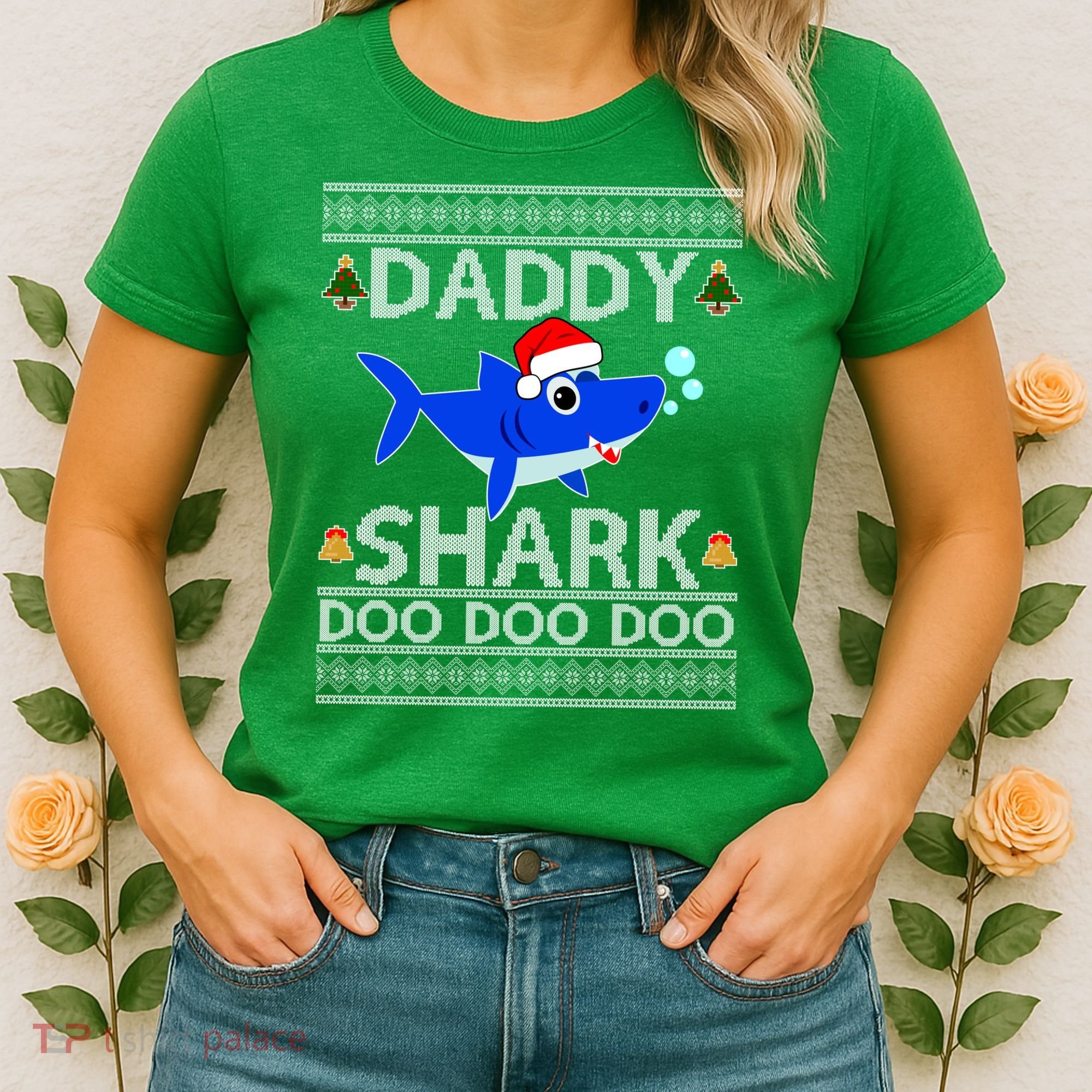 Daddy Shark Doo Doo Cute Ugly Christmas Women's T-Shirt