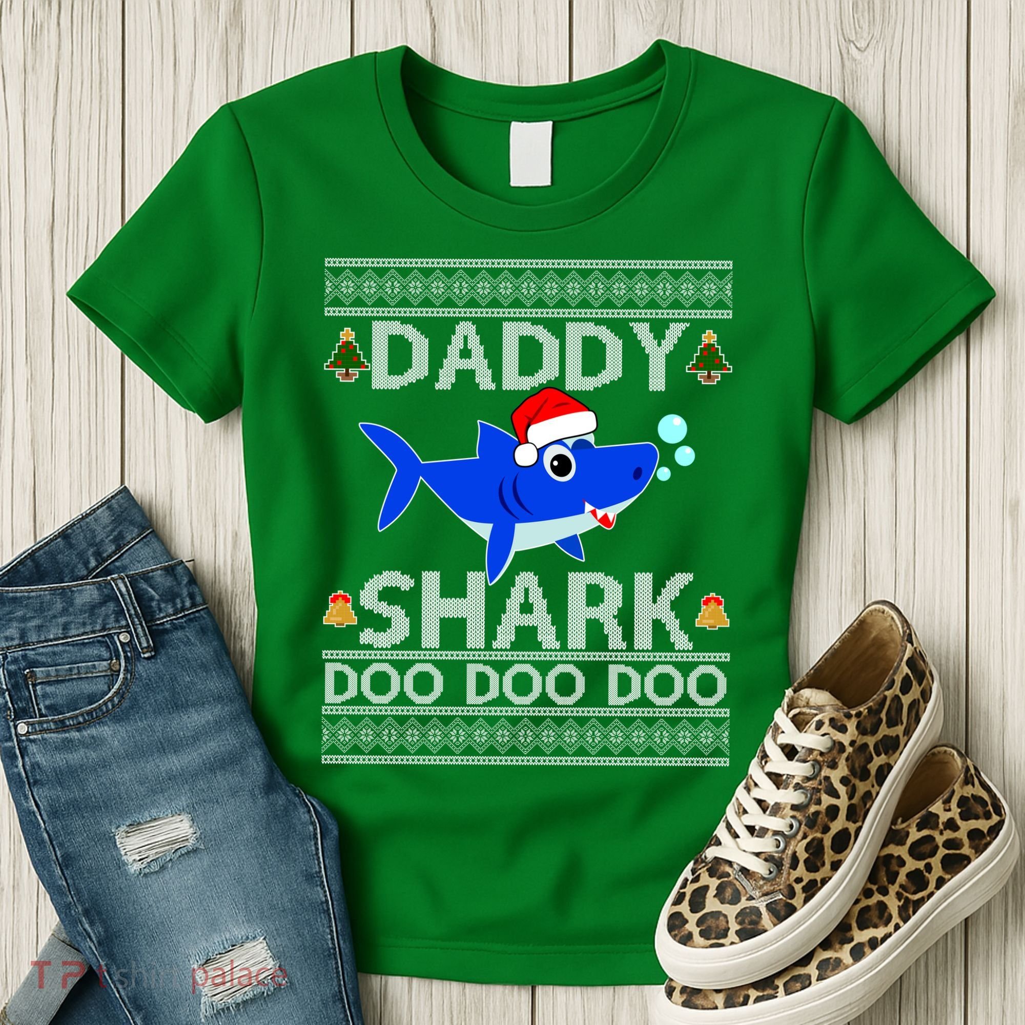 Daddy Shark Doo Doo Cute Ugly Christmas Women's T-Shirt