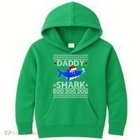 Daddy Shark Doo Doo Cute Ugly Christmas Kids Hoodie thumb 0