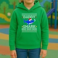 Daddy Shark Doo Doo Cute Ugly Christmas Kids Hoodie thumb 3