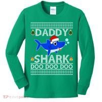 Daddy Shark Doo Doo Cute Ugly Christmas Kids Long Sleeve Shirt thumb 0