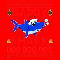 Daddy Shark Doo Doo Cute Ugly Christmas Santa Hat thumb 1